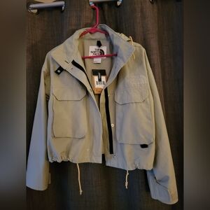 North face cropped rain jacket